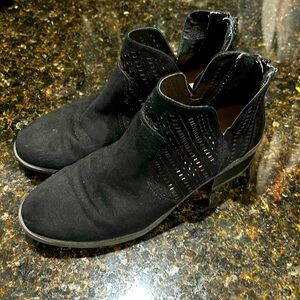 Black suede booties